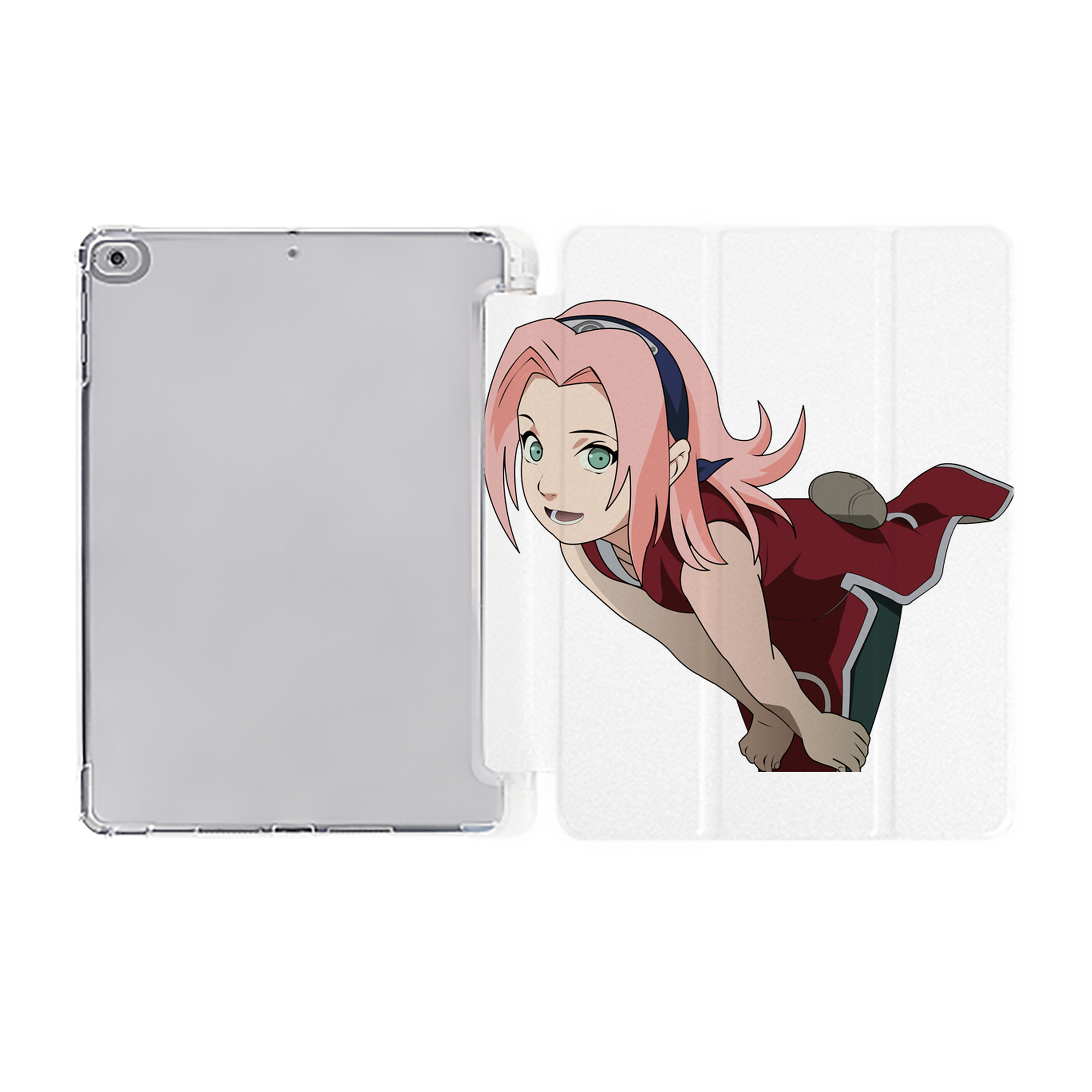 （画像用） NARUTO -ナルト- 春野サクラ Haruno Sakura IPad ケース ペン収納付き 三つ折りスタンド PUレザー×シリコン 対応機種9.5/10.5/10.9インチ